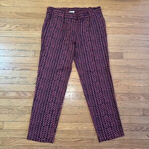 Ann Taylor LOFT Marisa Fluid Ankle Pants in Etched Chevron Print, size 6 preppy